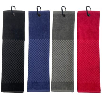 Golfpyyhe Luxe Checkers Premium Tri-fold logobrodeerauksella
