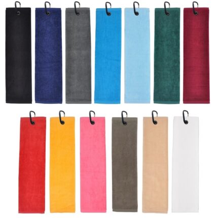 Golfpyyhe Premium Tri-fold logobrodeerauksella