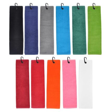 Golfpyyhe Standard Tri-fold logobrodeerauksella